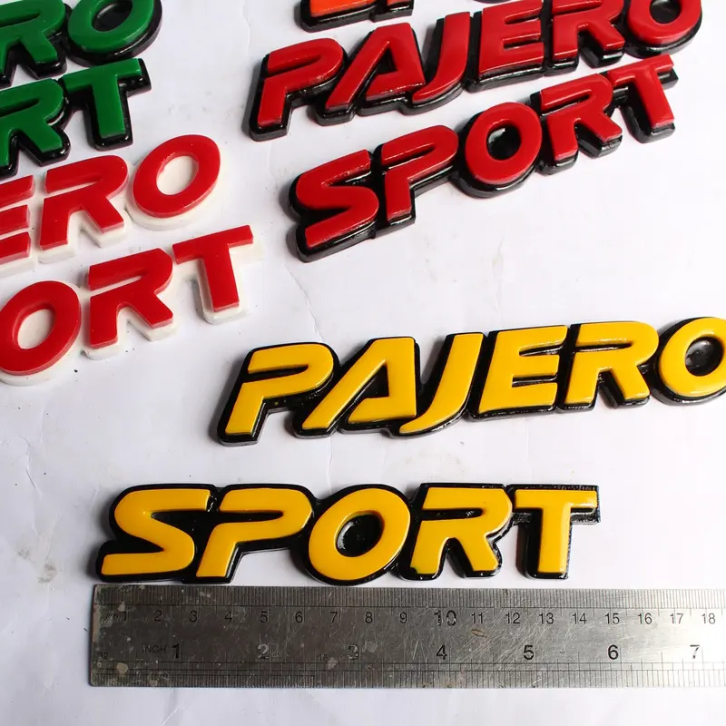 EMBLEM MOBIL PAJERO SPORT TERBARU 3D TIMBUL VARIASI AKSESORIS EKSTEROR Car Orange 2