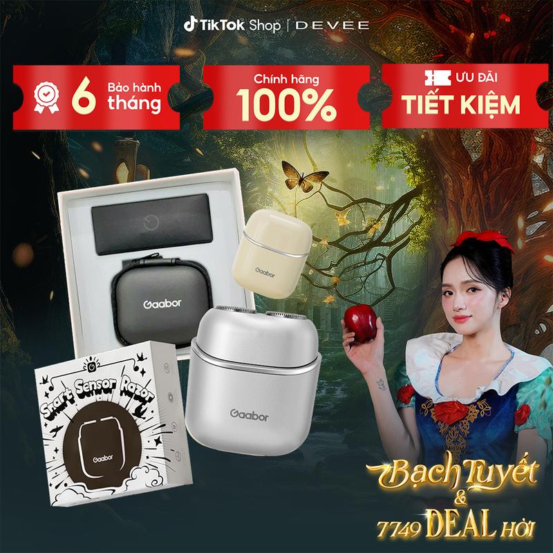 GAABOR x huonggiangofficial | Máy cạo râu mini Gaabor ER-T01 ER-T01A ER-T01B ER-T01C 2 lưỡi dao 3D siêu mỏng, chống nước chống bụi IPX7 cảm ứng tự động tích điện kèm túi da và họp dạng quà tặng - BẢO HÀNH 6 THÁNG