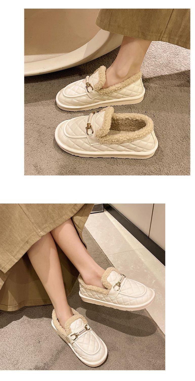 Product Introduction of Giày Lười Gommino, Dành Cho Nữ, Hàng Mới Về Năm 2024, Thích Hợp Cho Mùa Thu Và Mùa Đông, Kiểu Lười, Lót Lông Cừu, Giày Bông Bánh Mì, Đế Mềm Mại 9