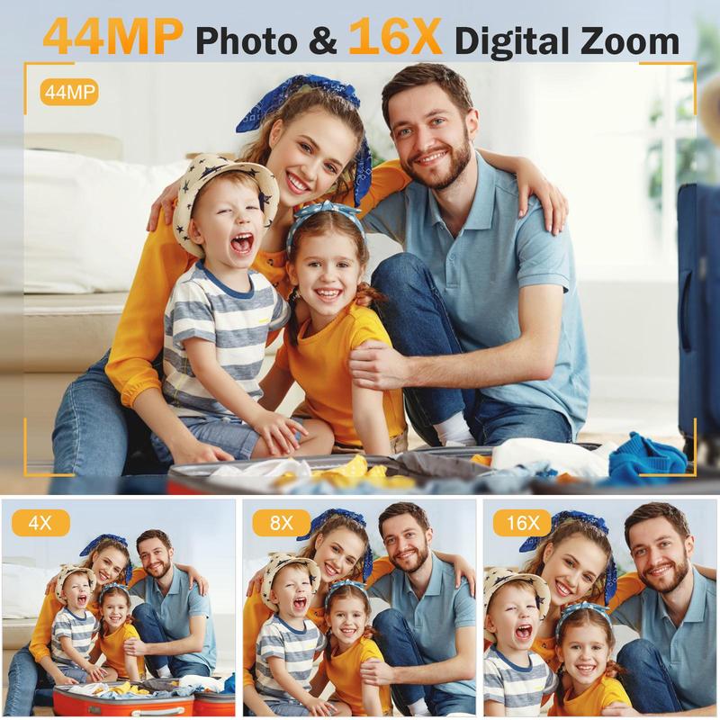 44MP Photo & 16X Digital Zoom Digital Camera, 1080P Digital Camera with 32GB Memory Card, Easy Operation & Portable Camera 5