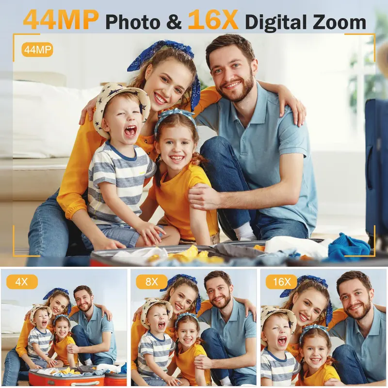 44MP Photo & 16X Digital Zoom Digital Camera, 1080P Digital Camera with 32GB Memory Card, Easy Operation & Portable Camera 5