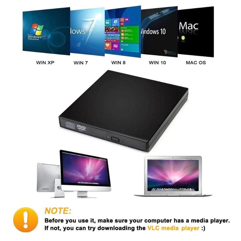 Product Introduction of funnystores ไดรฟ์ดีวีดี ไดรฟ์DVD DVD-ROM แบบพกพา รองรับช่องเสียบ USB2.0 น้ำหนักเบา สำหรับ แบบพกพา 7