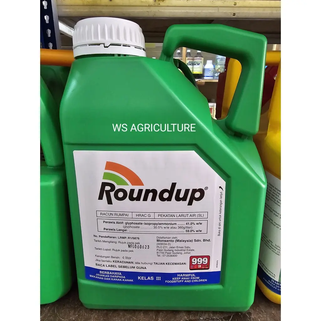 Roundup Monsanto 4L Glyphosate 41% Weed Killer Racun Rumpai Herbicide ...