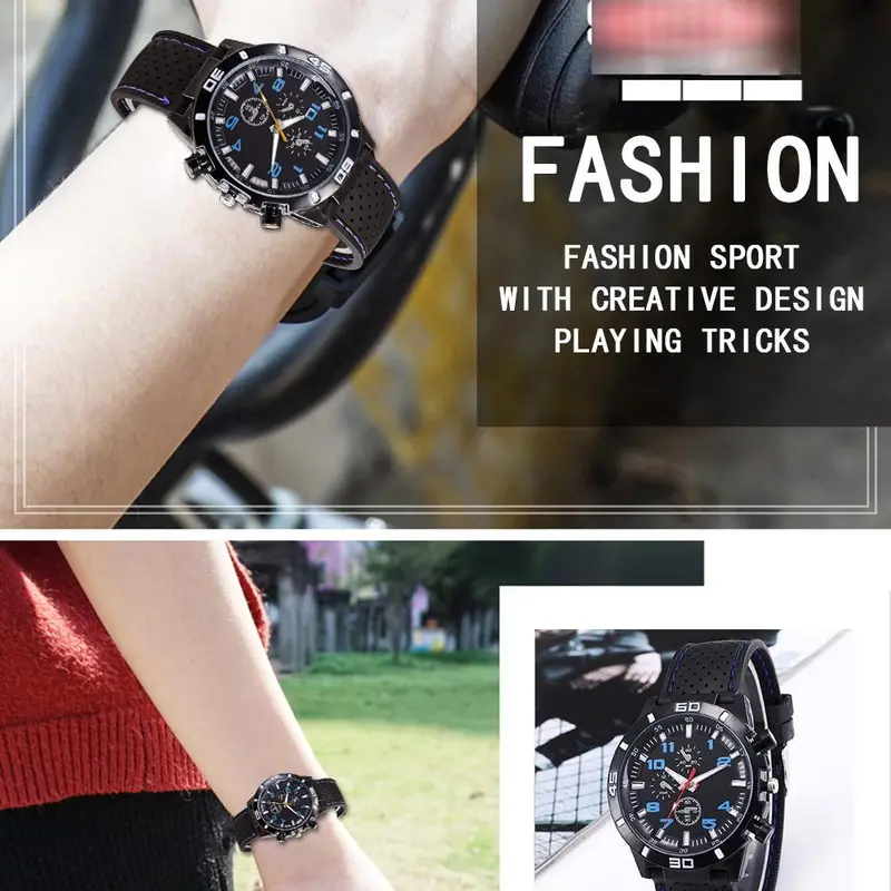 Đồng Hồ Chống Nước Thể Thao, Unisex, Chống Sốc, Thích Hợp Cho Học Sinh, Đồng Hồ Relo Thể Thao, Dây Đeo Silicon 5