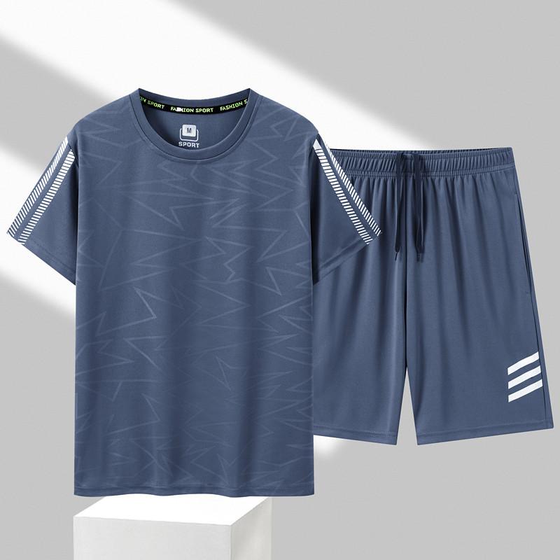 Product Introduction of Friendrich-Sports Suit Men's Summer Thin Quick-Drying Running Suit Short-Sleeved T-shirt Two-Piece Set Casual Men's Clothing Manufacturer 7