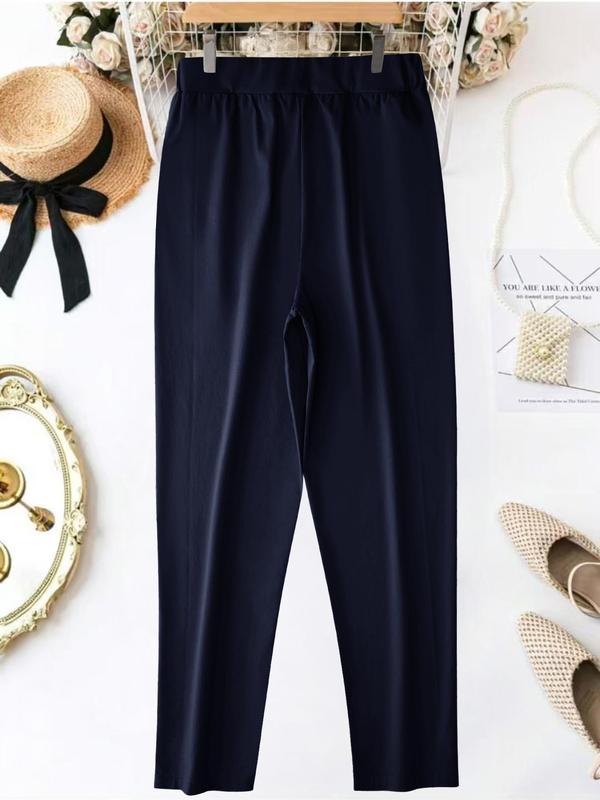Women's Solid Color Pants, Casual Comfy Trousers for Daily Wear, Ladies Bottoms for All Seasons 6
