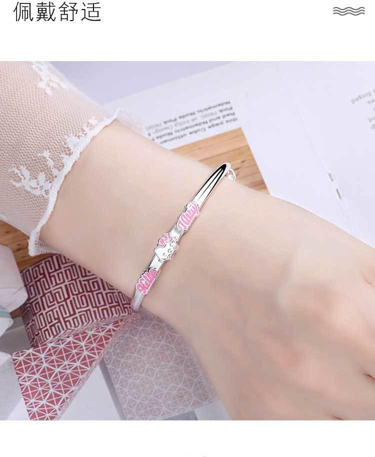 Product Introduction of Vòng tay may mắn hoạt hình Hello Kitty, S Sterling, Màu bạc , nữ sinh, Hello Kitty, em bé, quà tặng trẻ em 6