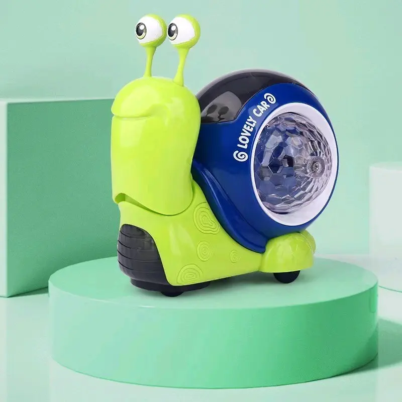 LIVE CODbaru listrik universal ayunan mengangguk siput kecil dan umang-umang, pencahayaan proyeksi musik Q mobil mainan siput lucu, mainan anak-anak, mainan listrik toys 6