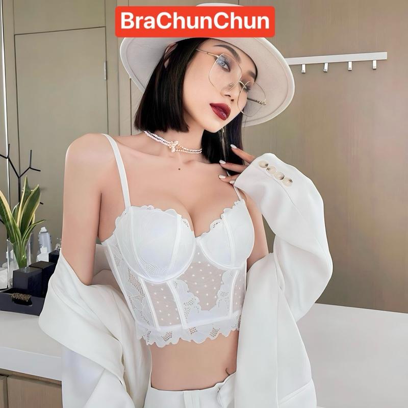 Áo lót Bra Nữ Corset Push Up Ren tua rua Mềm mặc trong vest nhung M60.