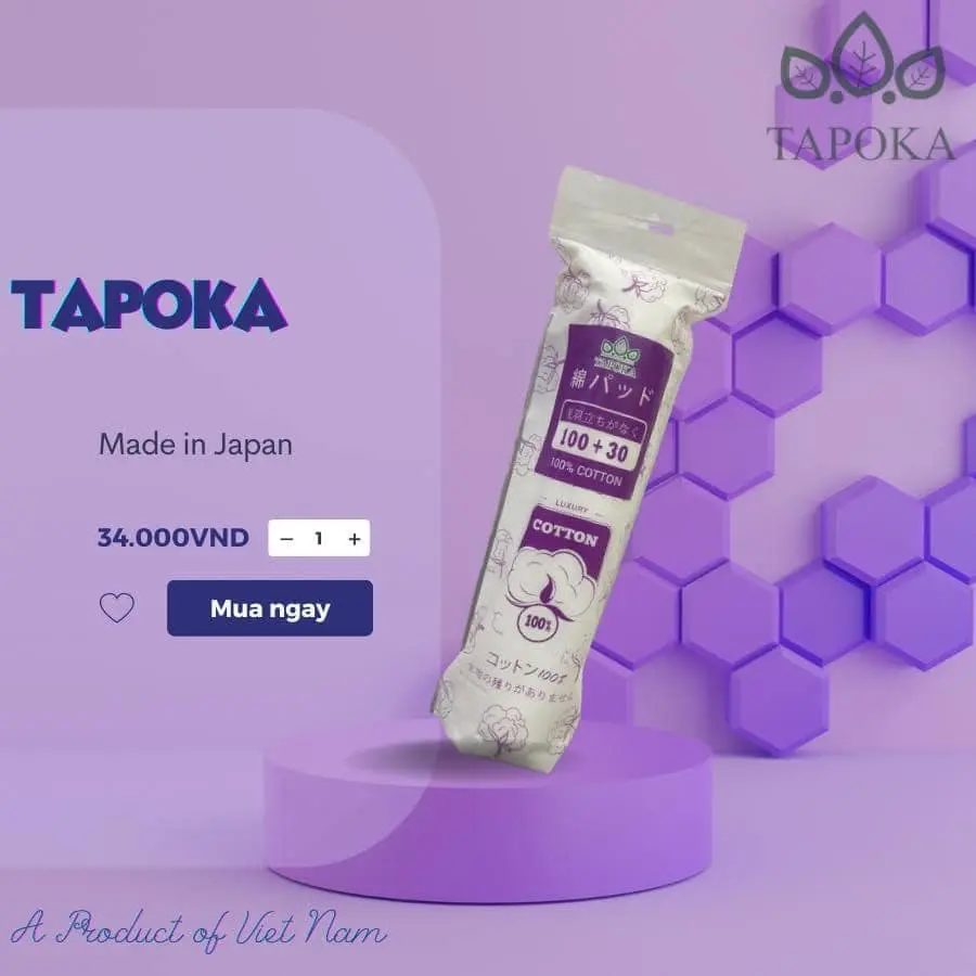 BÔNG TẨY TRANG TAPOKA NHẬP KHẨU TỪ NHẬT BẢN