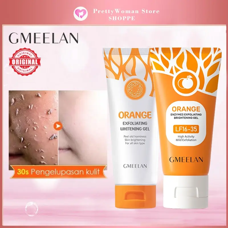 Gmeelan Orange Exfoliating Whitening Gel/Meng angkat Sel Kulit Mati EXFOLIASI/Lulur Wajah Pembersih Komedo Pembersih Hidrasi Gel/Ready Stock
