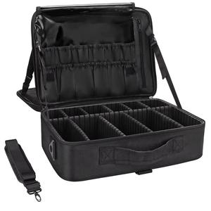 Estuche de maquillaje de 3 niveles, Organizador de cosméticos, Bolsa para brochas, Maletín de barbero, Organizador de maquillaje, Caja para maquilladora para rizador de cabello, plancha de cabello y cepillo
