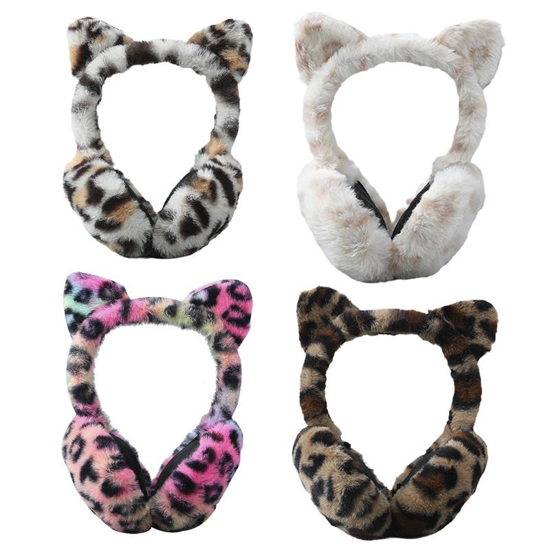 Women's Fur Winter Warm Cat Glittering Sequins Soft Fluffy Earmuffs 2