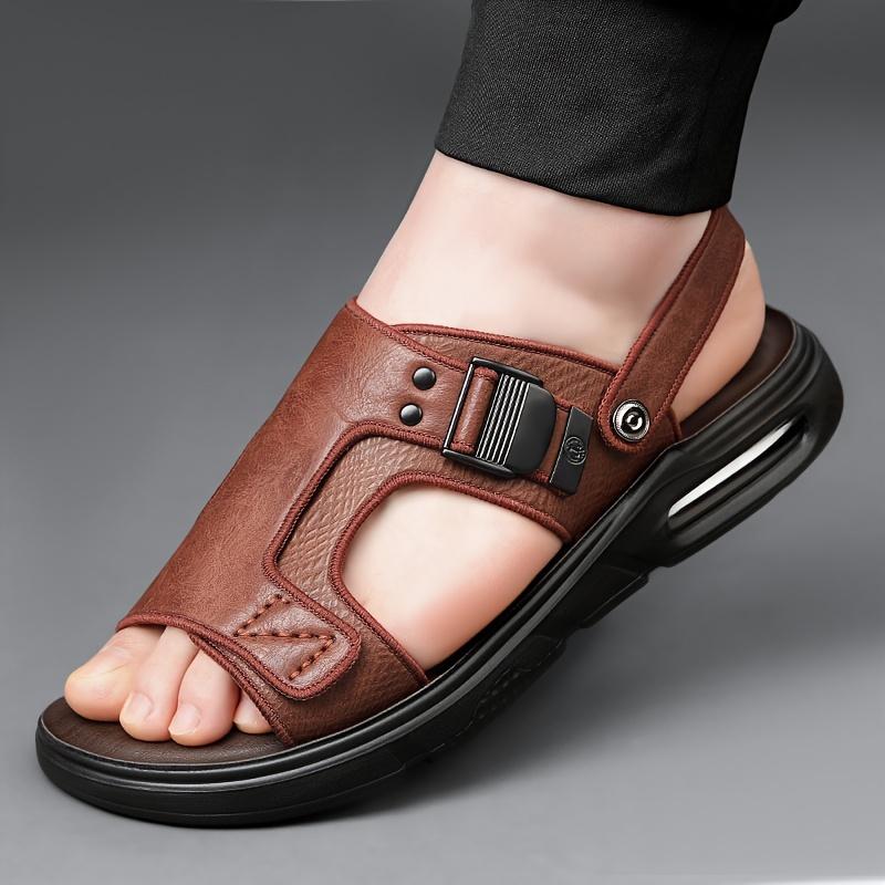 [Black Sandals] Black Breathable Men's Sandals | Versatile, Air-Cushioned Sole, Adjustable Strap for Comfort - Ideal for Outdoor, Beach & Casual Wear 5