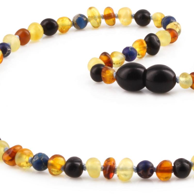 Amber Buddy - JN101 Kalung Amber dengan Deep Blue Imperial Jasper untuk Junior. 38cm [ FREE BANGLE ] 6