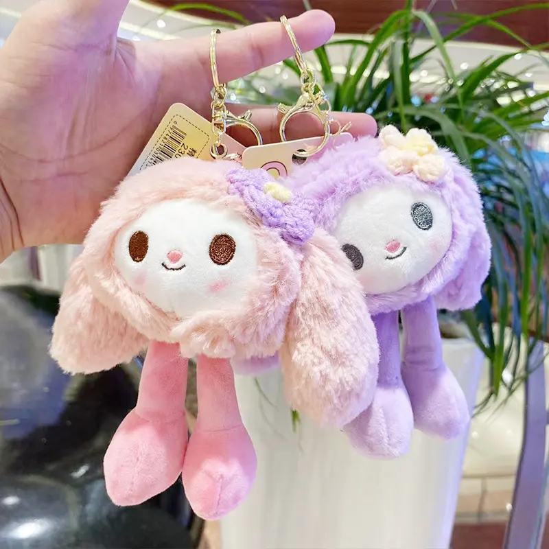 Mặt Dây Chuyền Nhồi Bông Hình Thỏ Yêu Tinh, Dễ Thương, Đồ Chơi Móc Chìa Khóa, Túi Quyến Rũ Túi 0