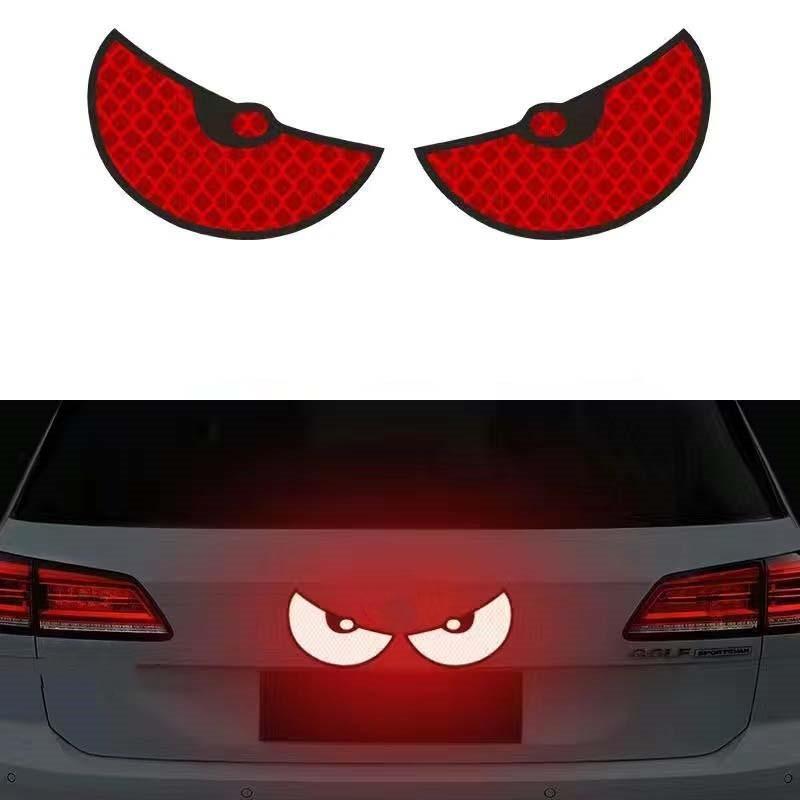 Creative Little Devil Monster Eyes Car Rear Window Body Sticker, Luminous Reflective Car Sticker, Multifunctional Car Decoration Decal Accessories 3