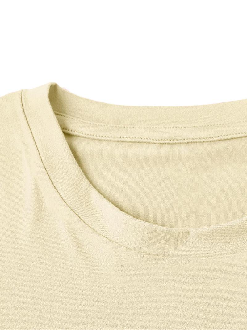 Product Introduction of Women's Letter Print Round Neck Tee, Fashion Casual Short Sleeve T-shirt, Ladies Summer Clothes for Daily Wear 3