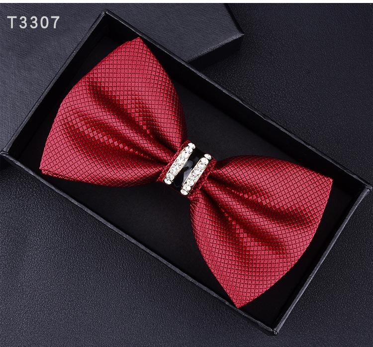 Product Introduction of 6*12cm Red Navy Blue Black Bow Ties Butterfly Banquet Polka Dot Floral Bowtie Accessories Double-layer Jacquard Business Gift Wedding for Men 26