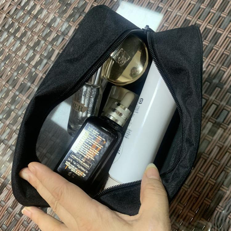 Product Introduction of New Korean Style Is Hollow out See through Mesh Portable Cosmetic Bag Large Capacity Wash Bag for Working Women's Handbag Mom 5