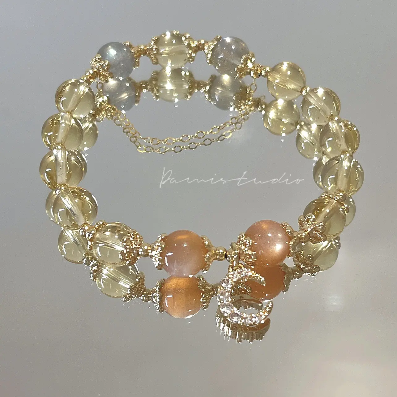 Vòng Tay Tài Lộc, Giả Citrine, Dành Cho Nữ, Độc Đáo Ins, Cao Cấp, Thích Hợp Cho Bạn Gái Mặt Trăng, Quà Sinh Nhật Cho Bạn Gái