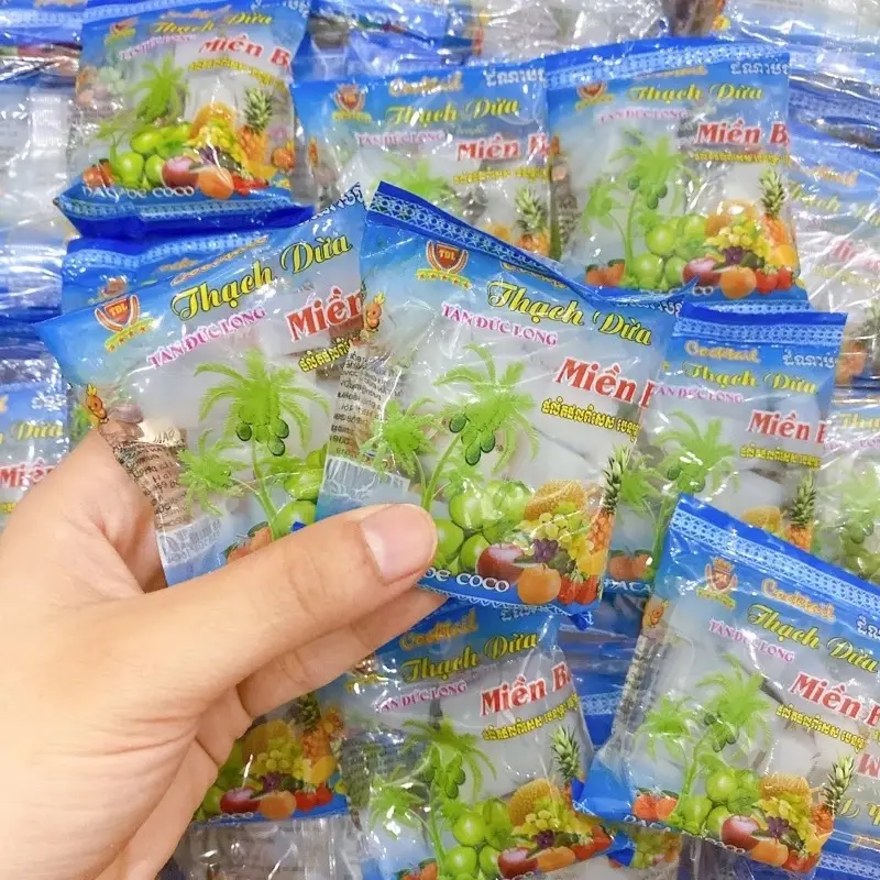 Bịch 20 Gói Thạch Dừa Miền Bắc, Thạch Rau Câu Đồ Ăn vặt Tuổi Thơ, Đồ Ăn Vặt Cổng Trường, ăn vặt min min