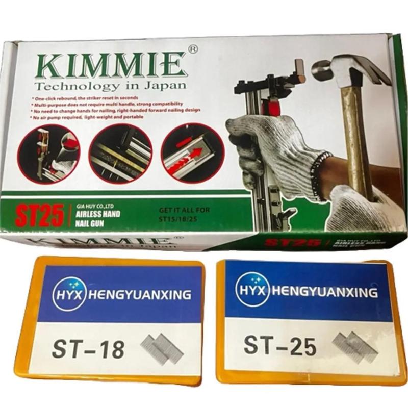 Dụng cụ hỗ trợ đóng đinh ST25 Kimmie dụng cụ đóng nẹp điện búa đóng nẹp điện ST18 tự động sài được 2 loại đinh ST18 và ST25