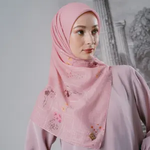 Zoya - FIORELLA  Scarf - Kerudung Hijab Segiempat Motif With BOX - Bahan Nesla - Ukuran 115x115_Voal