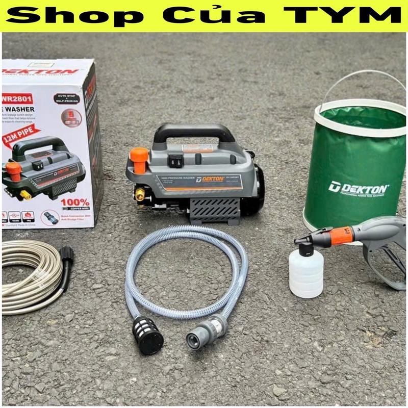 Máy rửa xe 2800W dòng gia đình có chỉnh áp DEKTON DK-CWR2801 có CB chống giật / có chỉnh áp / motor lõi đồng / chính hãng / Làm Sạch / Lau xe / BH 6T