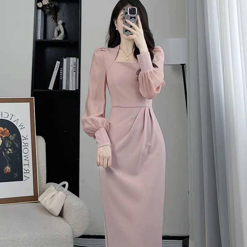 2025 Spring Women's Long Sleeve French Style Waist-Cinching Design Mid-Length Elegant New Square Neck Slimming Casual Summer New Women's Dress birthdaydress dress to impress - TikTok Shop Philippines 2025 Spring Women's Long Sleeve French Style Waist-Cinching Design Mid-Length Elegant New Square Neck Slimming Casual Summer New Women's Dress birthdaydress dress to impress - TikTok Shop Philippines