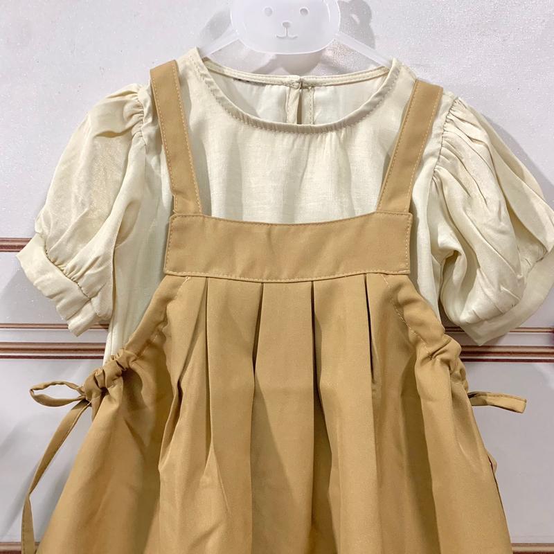 Váy yếm áo rời bé gái 12-35kg chất kate lạnh áo đũi 2