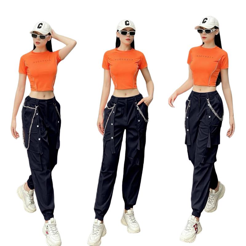 Product Introduction of Quần jogger thể thao nữ túi hộp dây xích cách điệu chất kaki tập zumba, aerobic, gym, dân vũ Sport Tập Thể Dục Thể Dục Tập Gym 32