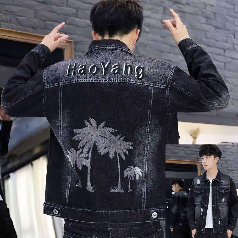2024 Quần áo namÁo Khoác Denim Cho Nam, Quần Áo Sinh Viên, Áo Khoác Denim Đẹp Trai Hợp Thời Trang, Mùa Xuân Và Mùa Thu