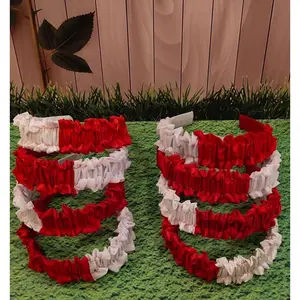 Bando Kerut Merah Putih 1 Pcs - Bando Scrunchie Ruffle Spesial HUT RI 17 Agustus
