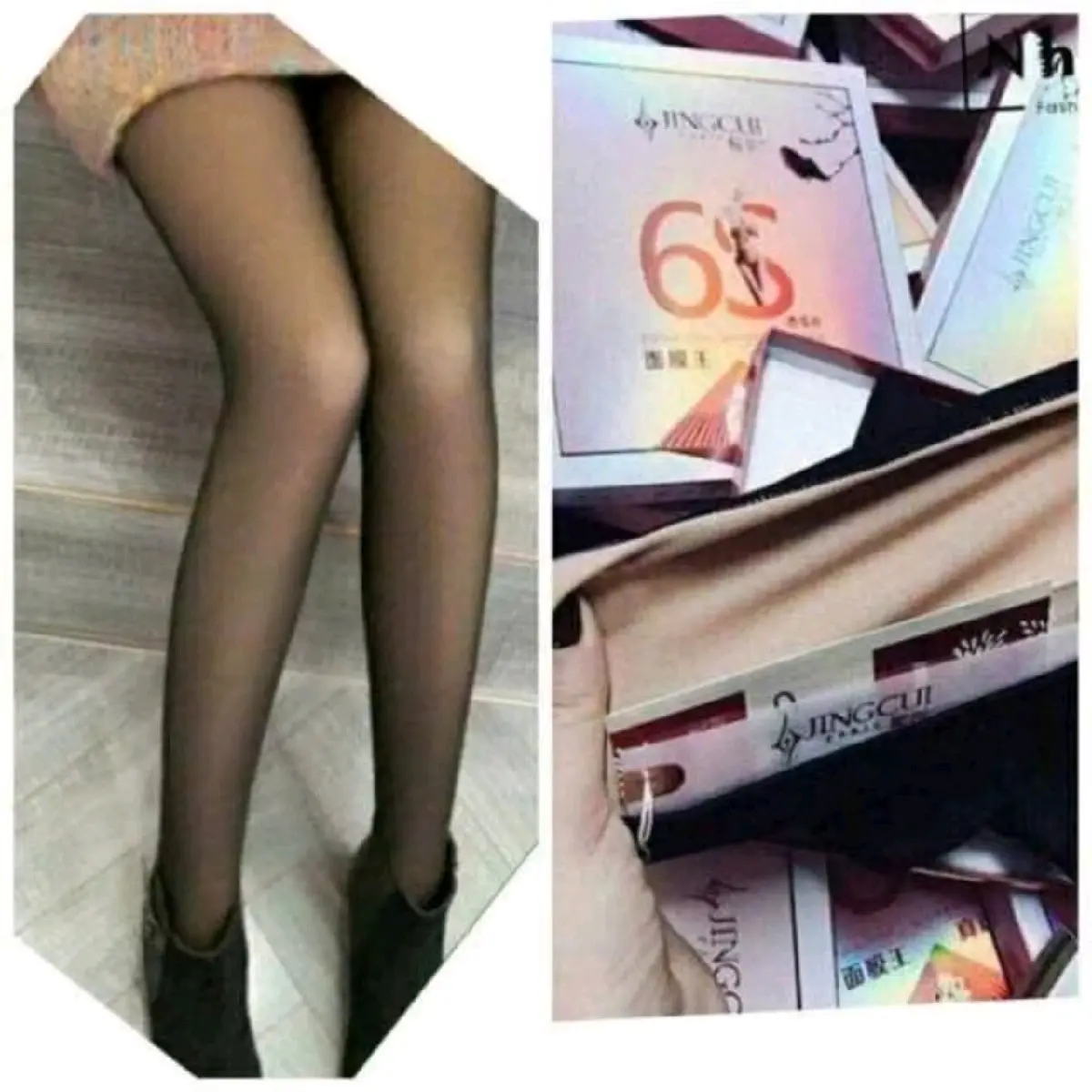 Quần tất 6s J.ingcui 3 tem. Quần tất 3d thun cả bàn dưới 65kg