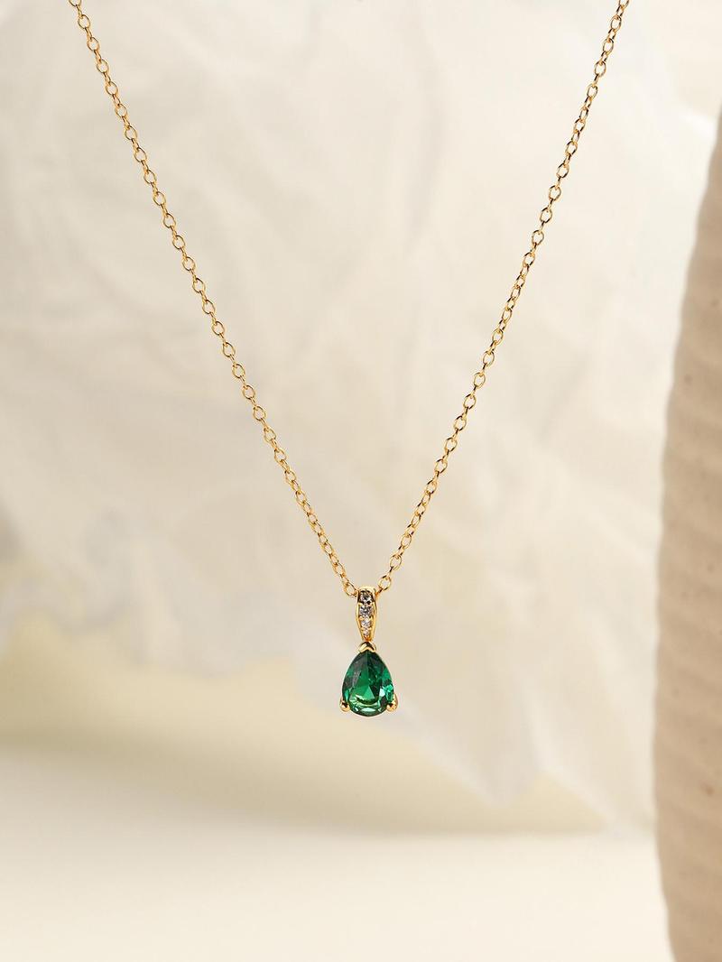 Product Introduction of 925 Sterling Silver Women's Elegant Artificial Zircon Decor Pendant Necklace, Exquisite Trendy Pendant Necklace, Chic Jewelry As Gift for Girlfriend 3