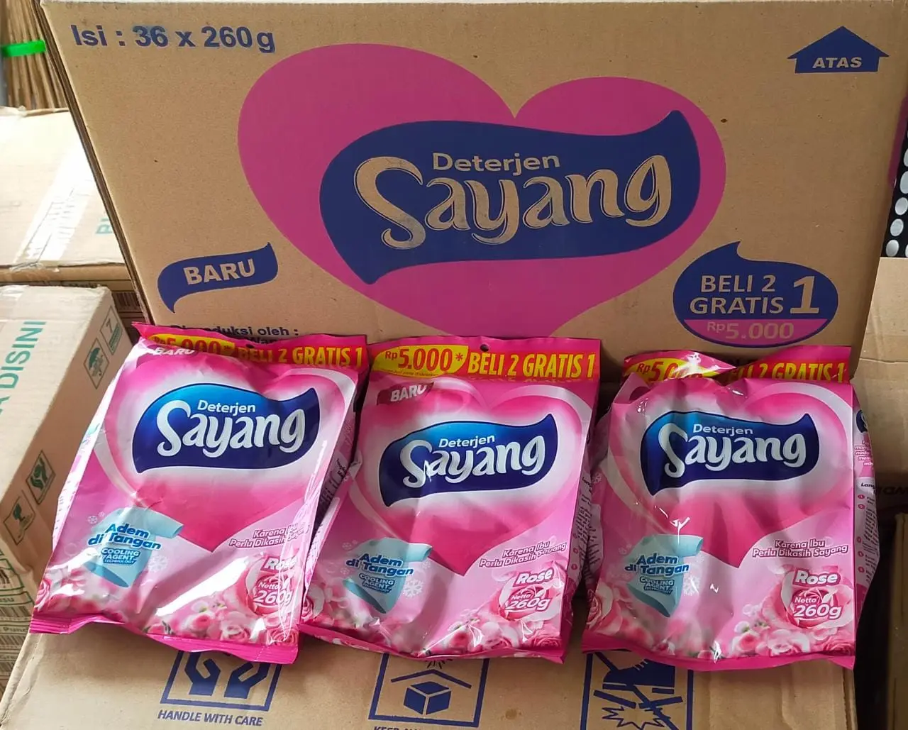 Paket 3 Pcs Deterjen Sayang Detergen Bubuk Sayang 260gr