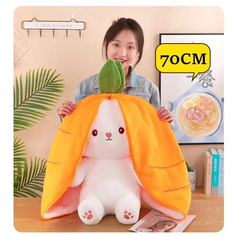 Thú Nhồi Bông Thỏ Phục Sinh, Thú Nhồi Bông Thỏ Trái Cây, Gối Thỏ Cà Rốt Và Dâu Tây Có Thể Đảo Ngược, Búp Bê Đồ Trang Trí Ghế Sofa Thỏ Squishy Dễ Thương, Đồ Chơi Nhồi Bông Mềm, Có Kích Thước 18cm / 25cm / 35cm / 50cm / 70cm, Thích Hợp Cho Bé Trai Và Bé Gái 5