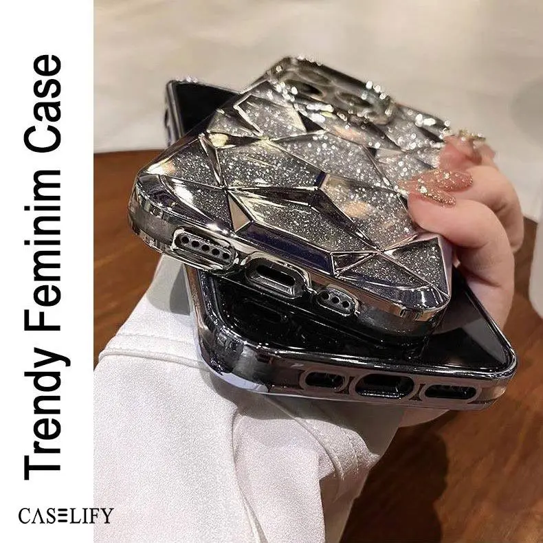 CASELIFY SPARKLING GLITTER 2 IN 1 CRYSTAL COMPATIBLE WITH IPHONE 11 12 13 14 15 PRO PLUS MAX 3