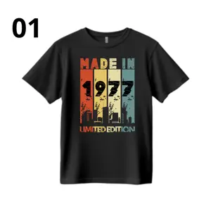 Kaos Tahun Lahir 1977 Bahan katun bisa ganti tahun sesuai permintaan