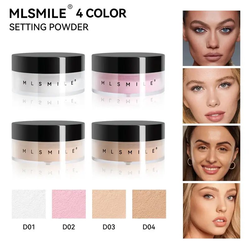 Oil Control Loose Powder, 2 Counts/set Long-lasting & Lightweight Foundation Makeup Setting Powder, Suitable for Oil Control and Setting Makeup, Cosmetic 7
