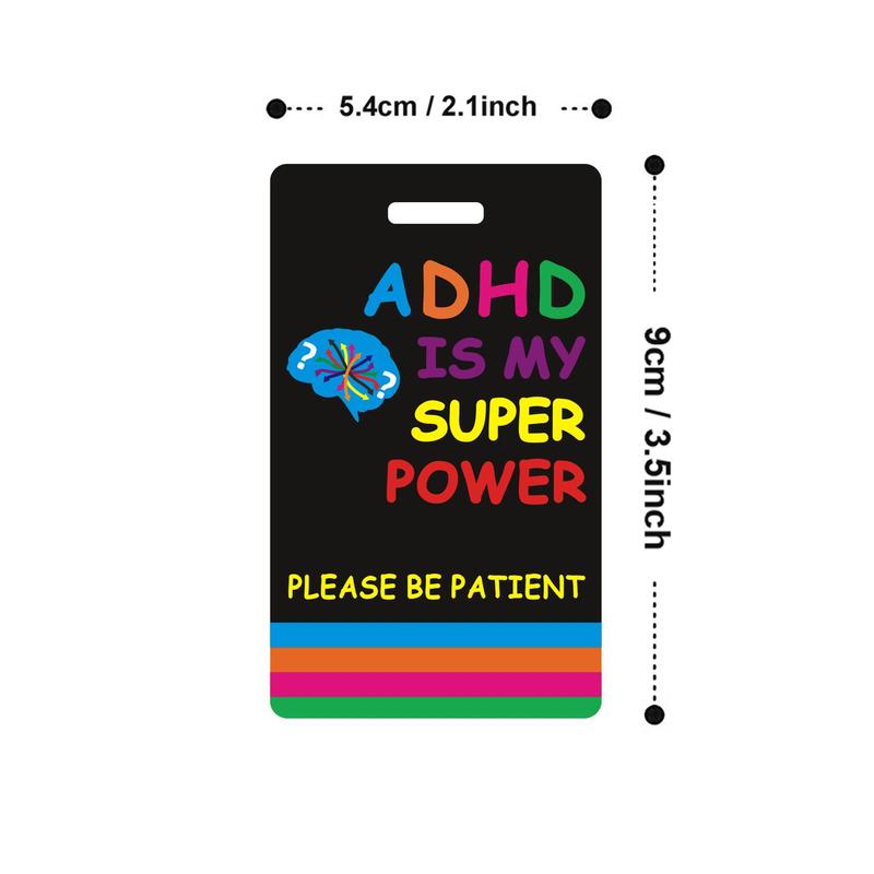 ADHD Card with Lanyard, ADHD Patient Travel ID Card, Waterproof Card for ADHD Patient, Pin Badge Cosplay Costume Accessories 1