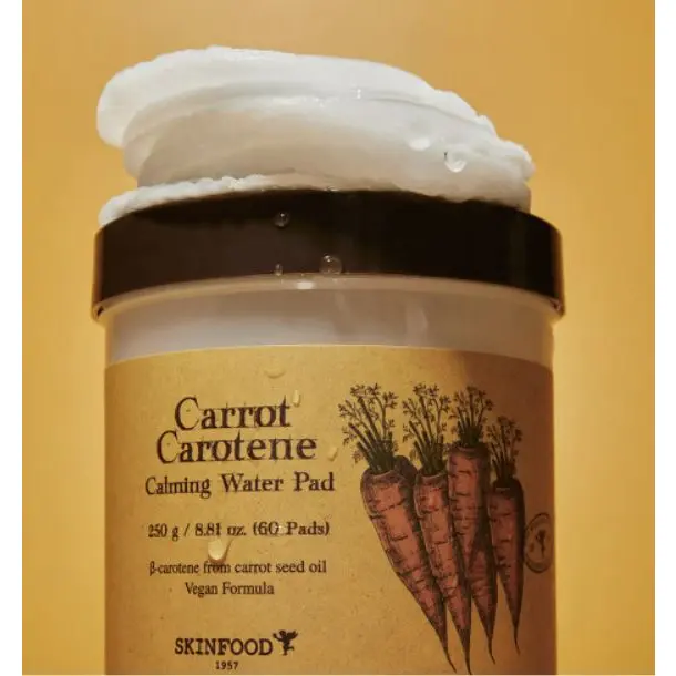 [In4] Toner pad Skinfood 60 miếng Bông Dưỡng Cấp Ẩm Chiết Xuất Cà Rốt Làm Dịu Mát Làn Da Carrot Carotene Calming Water Pad 250g 1