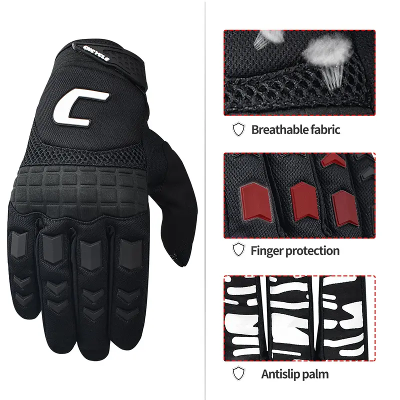 1 Pair Comfortable Motorcycle & ATV & Mountain Bike Gloves, Non-slip Protective Riding Gloves, Touch-screen Gloves for Winter, BMX Protective Gloves 3
