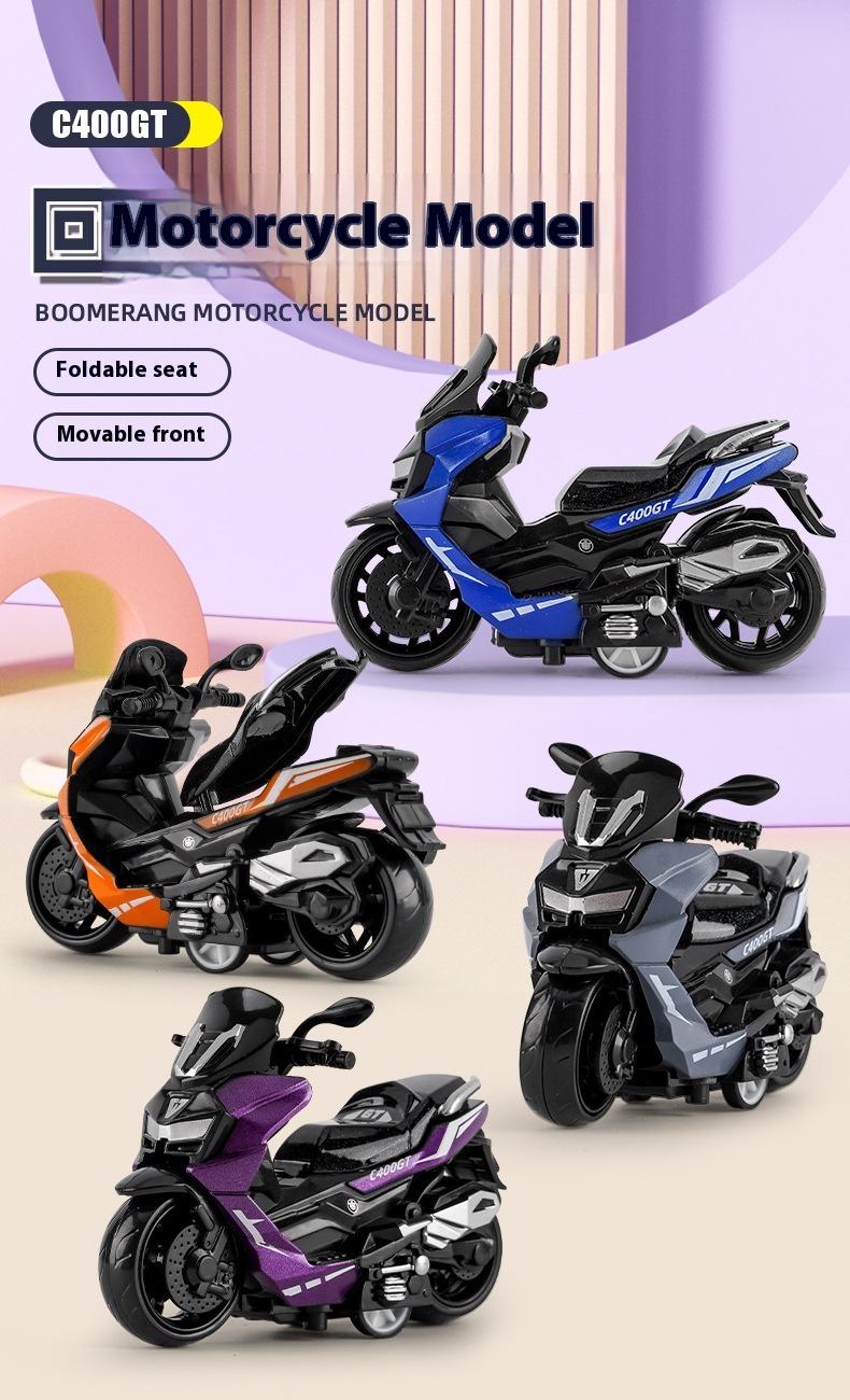 Product Introduction of Alloy Pull Back Motorcycle Simulation Pedal Toy Car Model Keychain Pendant Gift Clip Doll Gift 0