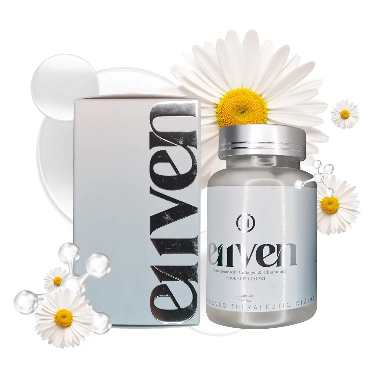 eleven glutathione E11VEN Opitac Glutathione 30 Capsules - Marine Collagen & Chamomile