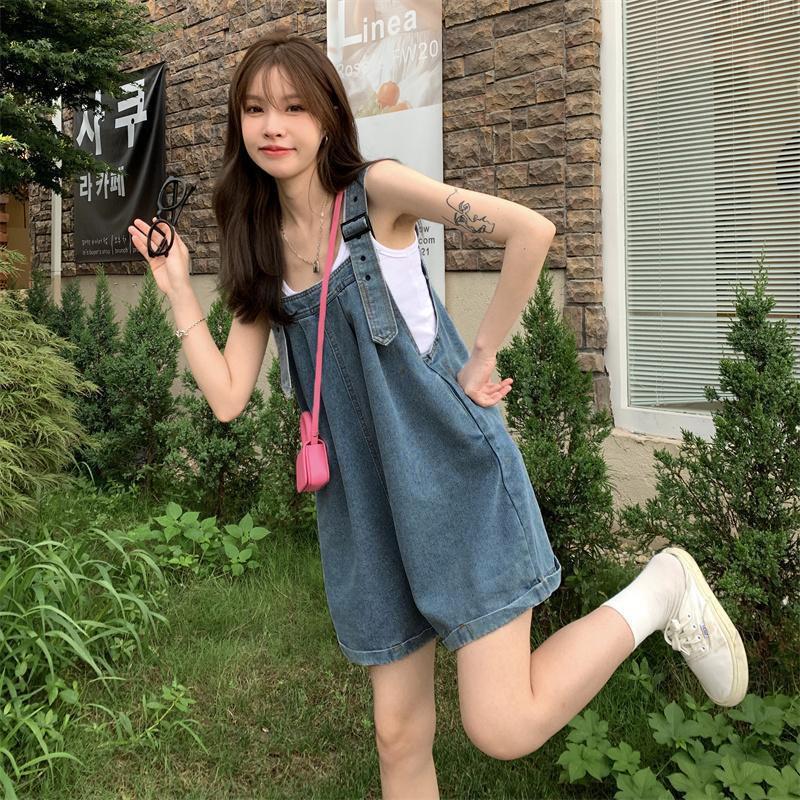 [Hàng chuẩn loại 1] Quần yếm jeans short ống rộng khóa đồng cá tính, năng động, dễ thương 4
