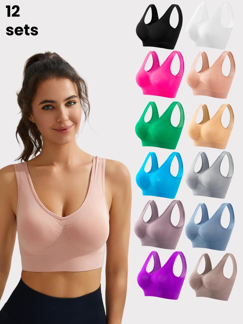Product Introduction of Women's Solid Wireless Seamless Bra, Breathable Comfortable Backless Sports Bra, Women's Lingerie for All Seasons 1