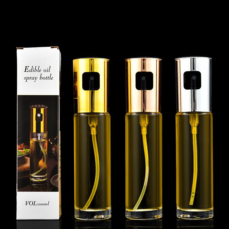 Glass Oil Dispenser Olive Oil Sprinkling Can Air Fryer Fuel Injector Outdoor Barbecue Press Spray Oil Dispenser 2