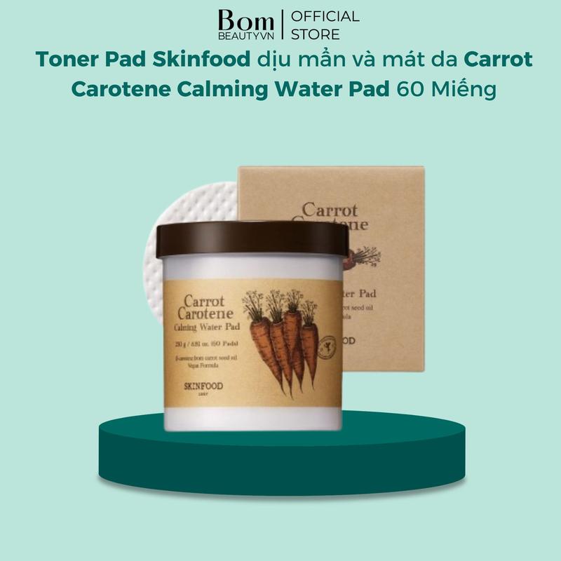 Toner Pad Skinfood dịu mẩn và mát da Carrot Carotene Calming Water Pad 60 Miếng